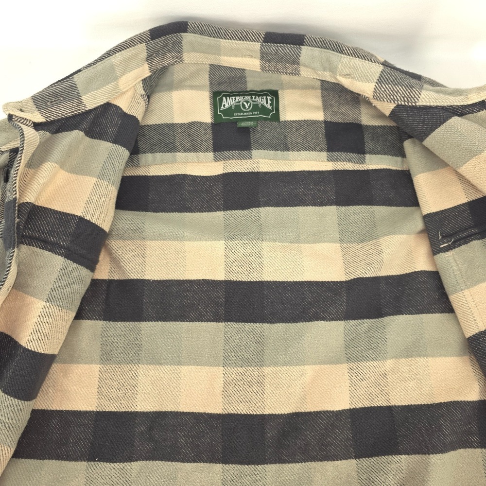 American Eagle Plaid Shacket Mens XL Button Up Barn Shirt Chore Outdoor Gorpcore - Picture 6 of 16